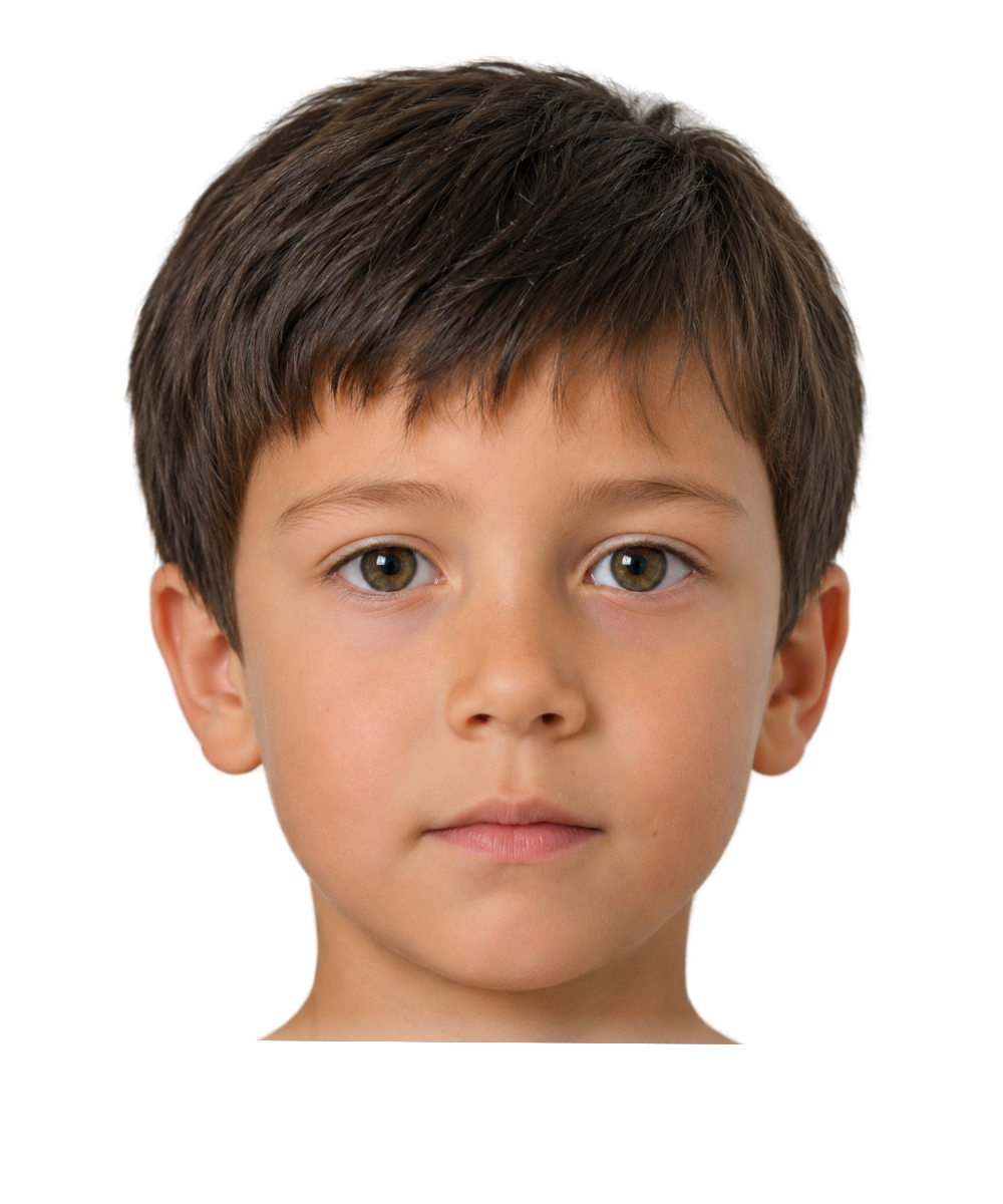 A young child looking at the camera